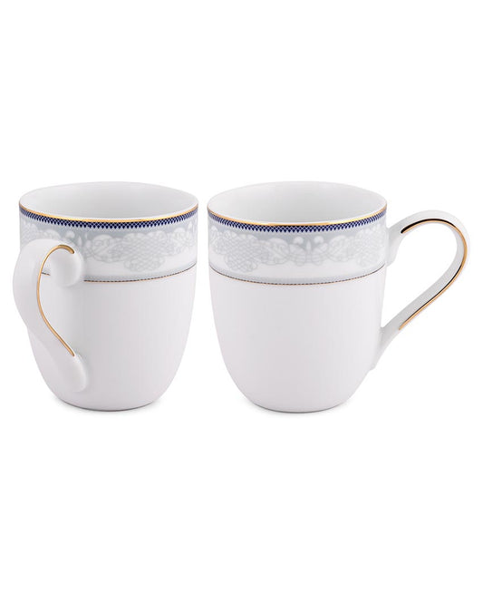 Stylish Porcelain Big Coffee Mugs | Set Of 2