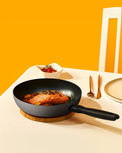 Modern Bauhaus Nonstick Open Frypan | 14 x 9 x 8 Inches