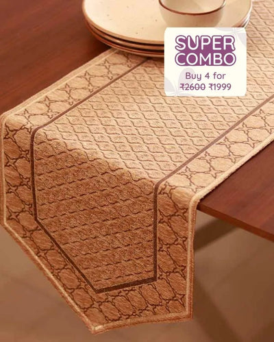 Chic Chennile Lasercut Polyester Table Runner | 13X72 inch