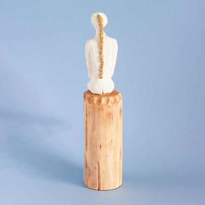 Lost In Thought Lady Wooden Decorative Showpiece | 3 x 6 x 15 inches