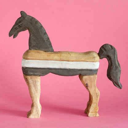 Gallop Design Wooden Decorative Showpiece | 13 x 2 x 12 inches