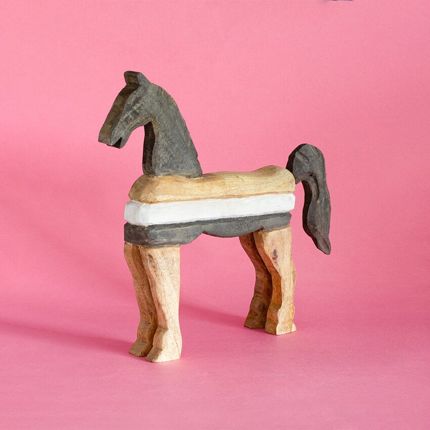 Gallop Design Wooden Decorative Showpiece | 13 x 2 x 12 inches