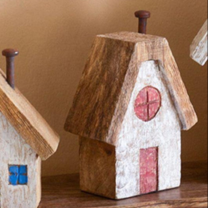 Tiny Homes Wooden Multicolor Paperweight Showpiece | 11 x 2 x 10 inches