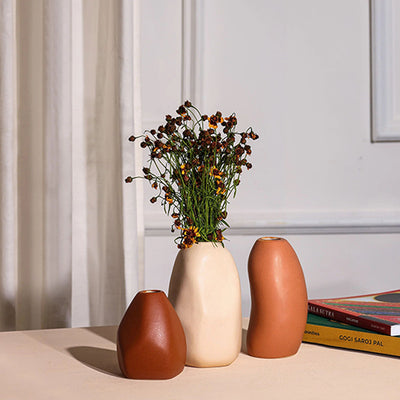 Serene Lotus Ceramic Vases | Set of 3
