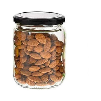 Durable Somil Clear Glass Storage Jar for Home Organization | 500 ML | 4 x 4 inches