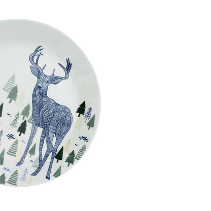 Majestic Deer Printed Multicolor Decorative Wall Plate | 8 inches