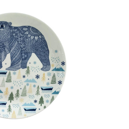 Bold Bear Printed Multicolor Decorative Wall Plate | 8 inches