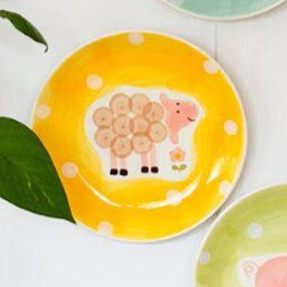 Gentle Sheep Printed Multicolor Decorative Wall Plate | 8 inches