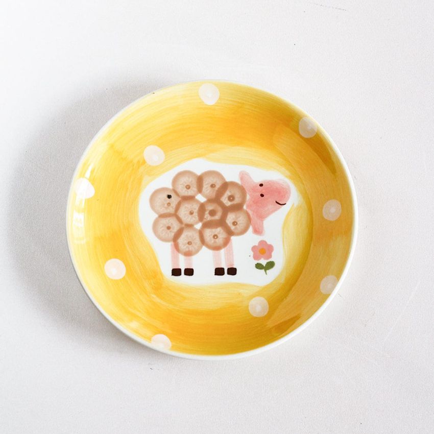 Gentle Sheep Printed Multicolor Decorative Wall Plate | 8 inches