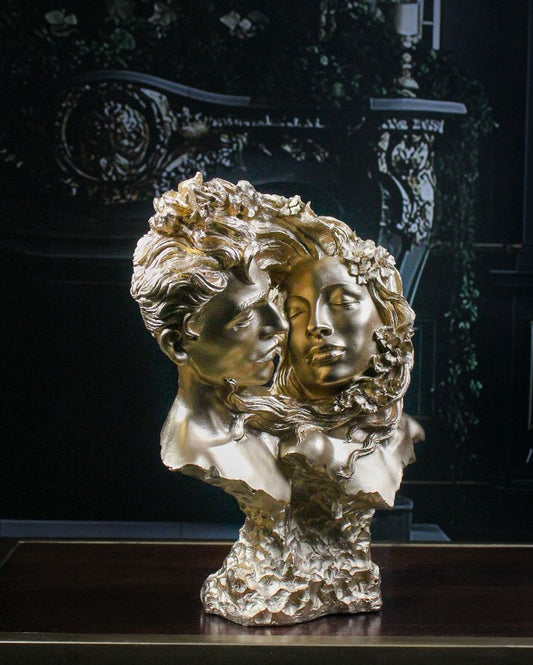 Gilded Love Forever Together Couple Polyresin Showpiece