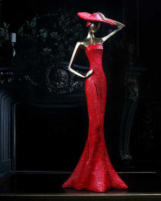 Elegant Muse Captivating Creativity Polyresin Showpiece Red