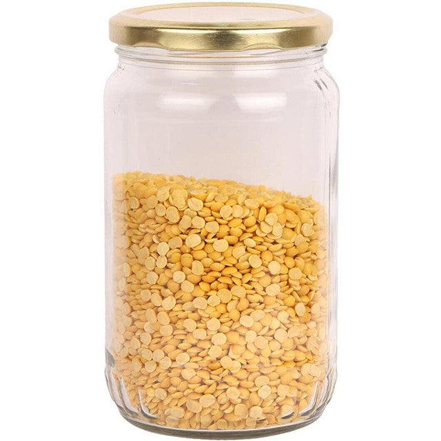 Spacious Clear Glass Storage Jar for Home and Kitchen | 1000 ML | 4 x 8 inches