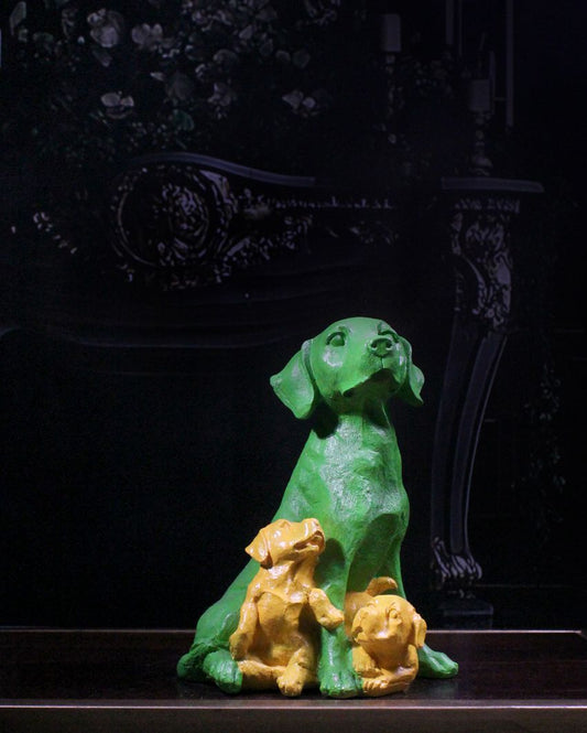 Guardian Of Home Companion Dog Polyresin Showpiece Green