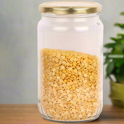 Large Clear Glass Container for Kitchen Pantry Organization | 1000 ML | 4 x 8 inches