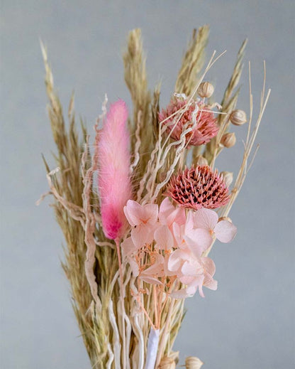 Wildflowers Natural Dried Flowers Bouquet with Glass Jar | 2 x 10 inches