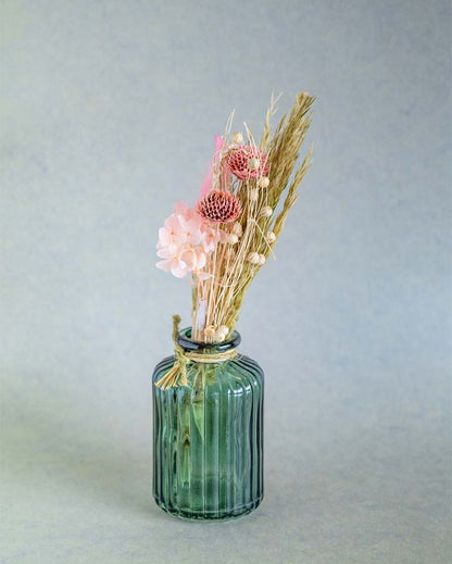 Wildflowers Natural Dried Flowers Bouquet with Glass Jar | 2 x 10 inches