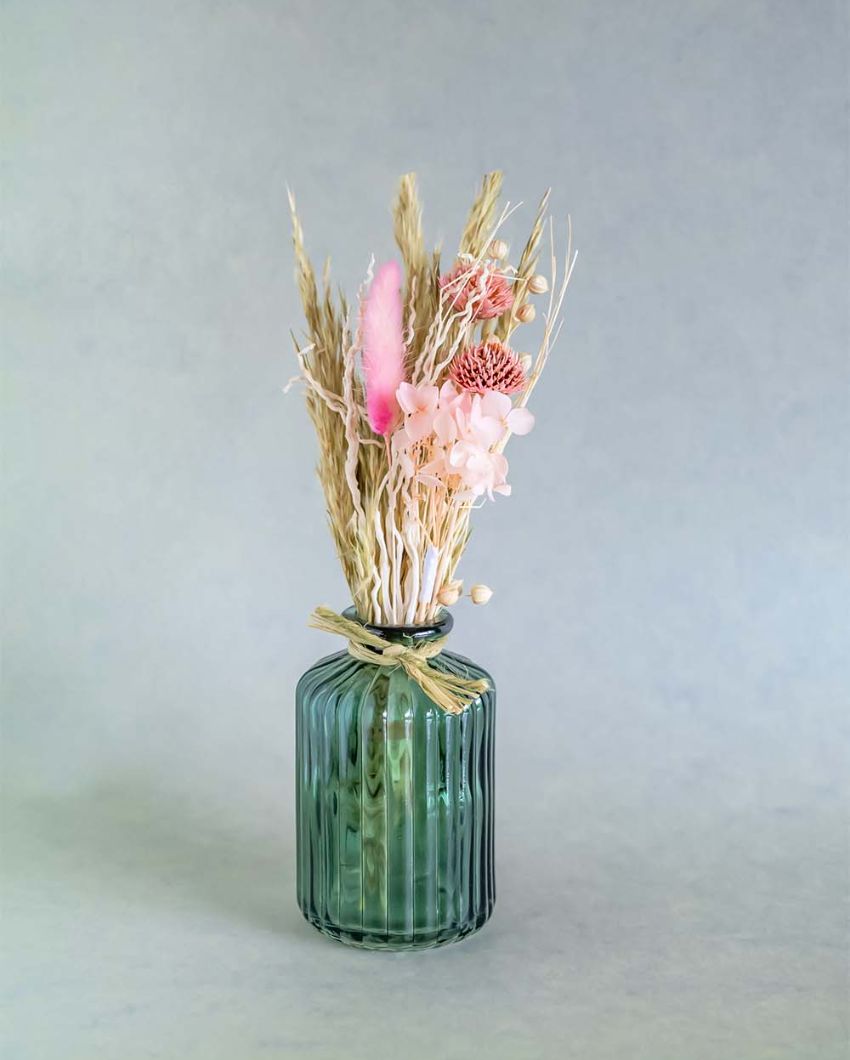 Wildflowers Natural Dried Flowers Bouquet with Glass Jar | 2 x 10 inches