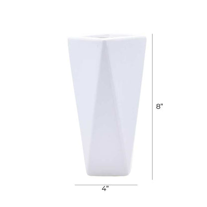 Geometric Vase White