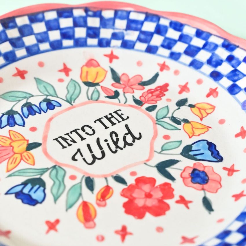 Adventurous Into The Wild Hand Painted Multicolor Decorative Wall Plate | 11 inches