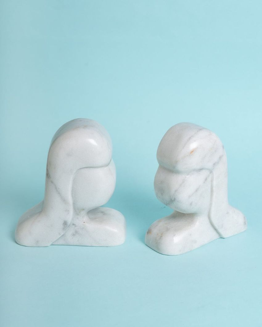 Bella Marble Stone Bookends | Set of 2 | 4 x 2 x 5 inches