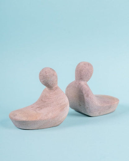 Cara Pink Stone Bookends | Set of 2 | 4 x 3 x 4 inches