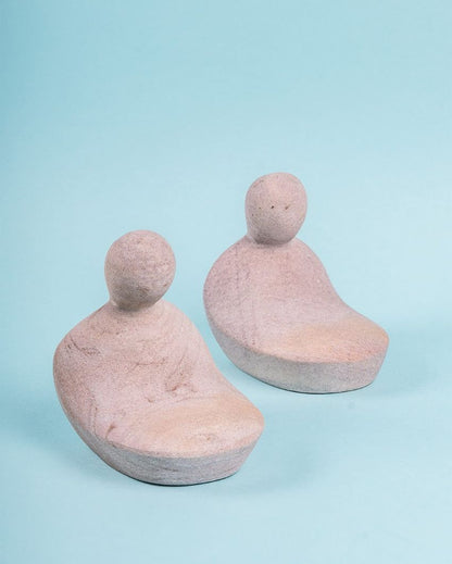 Cara Pink Stone Bookends | Set of 2 | 4 x 3 x 4 inches