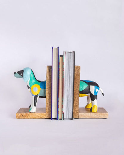 Dog Design Multicolor Bookends | Set of 2 | 8 x 3 x 6 inches