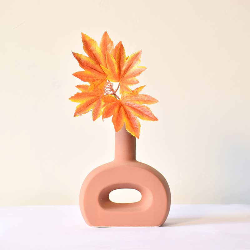 Hollow Flat Vase Pink