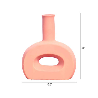 Hollow Flat Vase Pink