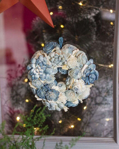 Winter's Embrace Dried Flowers Christmas Wreath | 7 x 3 inches