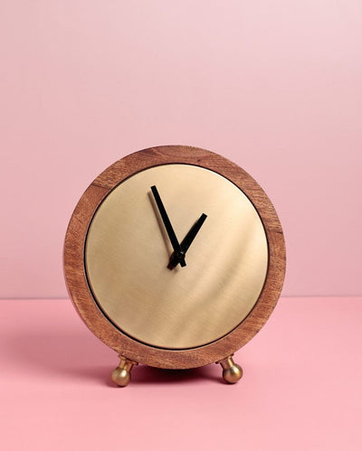 Rustic Natural Wood Table Clock | 8 x 3 inches