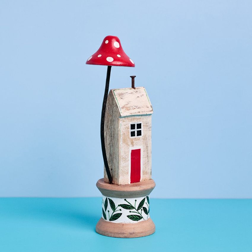 Whimsical House on a Hill Decorative Accent Showpiece | 3 x 9 inches