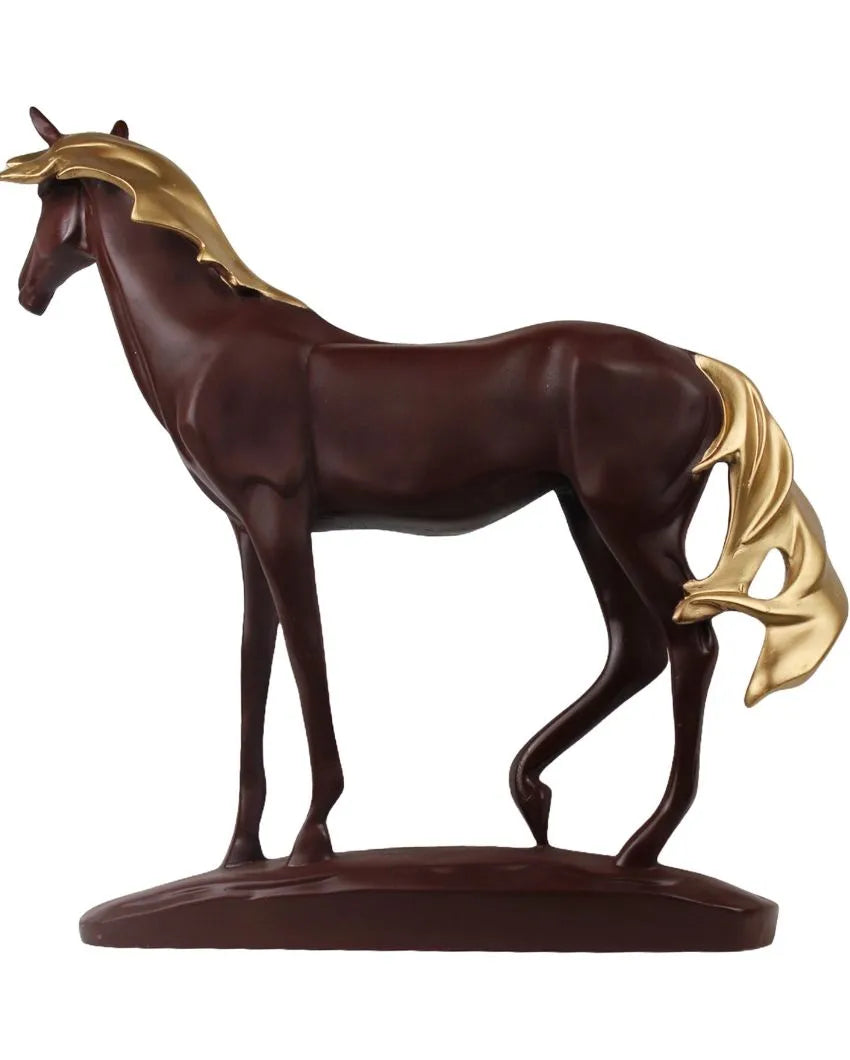 Brown Feng Shui Prosperity Poly Resin Horse Wealth And Success