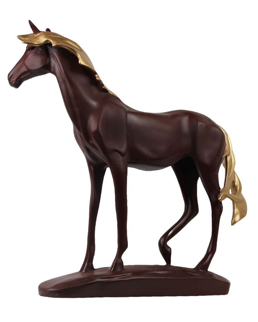 Brown Feng Shui Prosperity Poly Resin Horse Wealth And Success