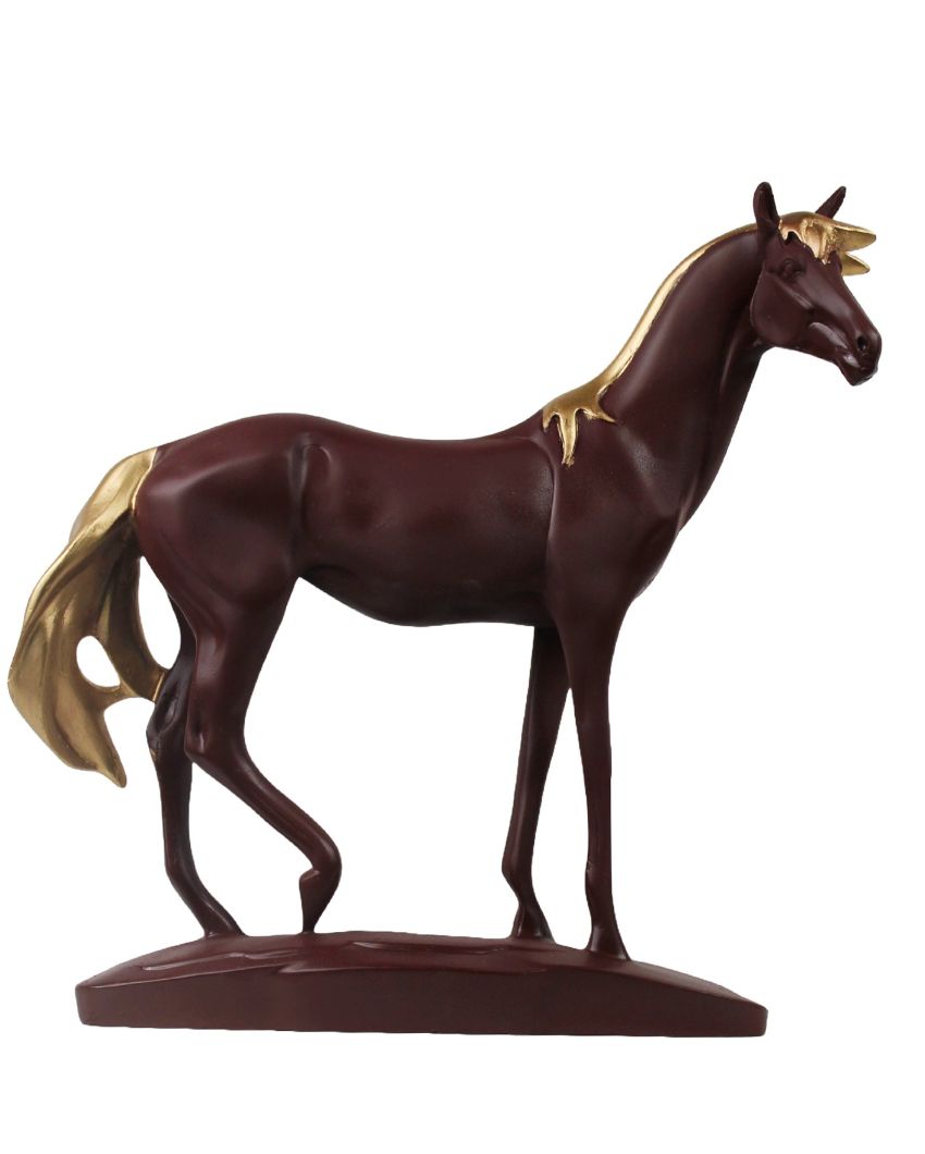 Brown Feng Shui Prosperity Poly Resin Horse Wealth And Success