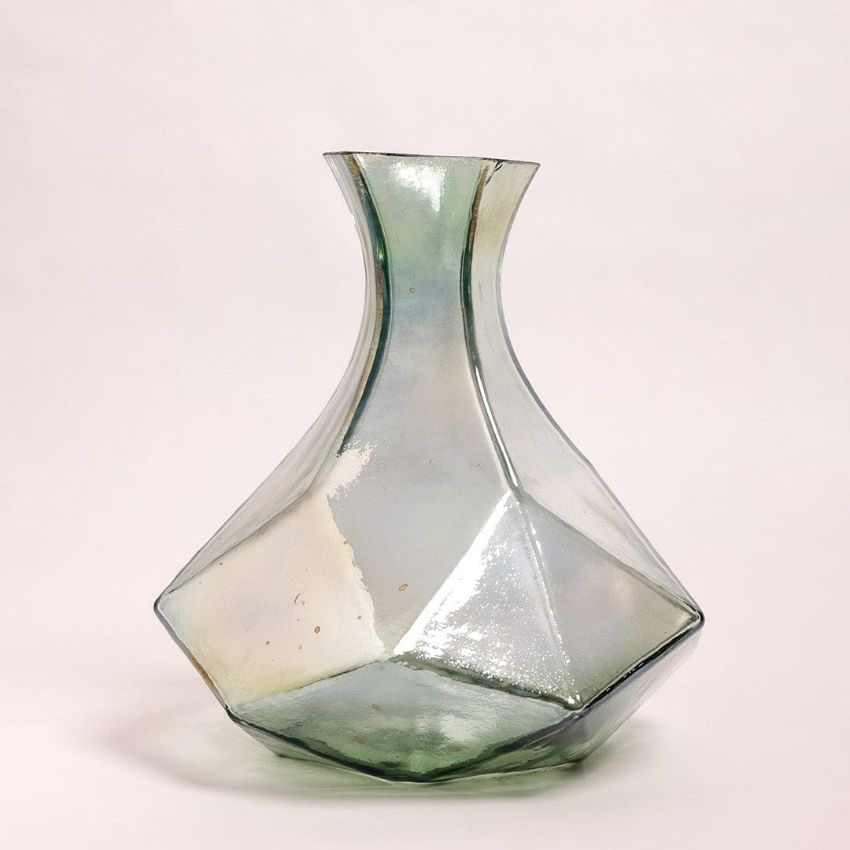 Serene Blue Glass Vase without Flower  | 3 x 10 inches