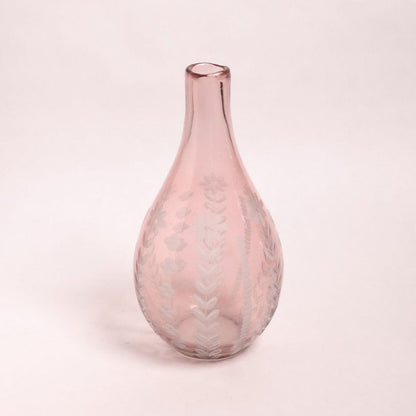 Charming Pink Glass Flower Vase | 6 x 11 inches