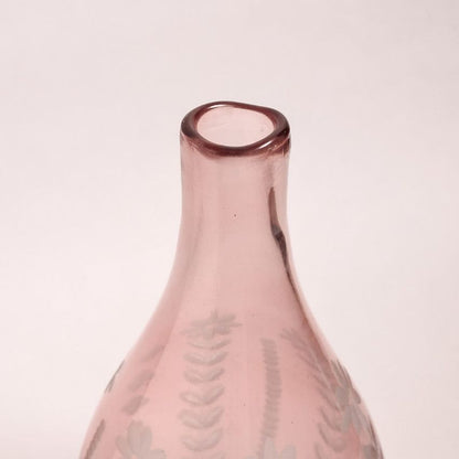 Charming Pink Glass Flower Vase | 6 x 11 inches