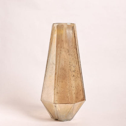 Warm Brown Glass Flower Vase | 3 x 14 inches