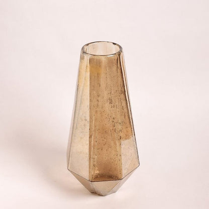 Warm Brown Glass Flower Vase | 3 x 14 inches