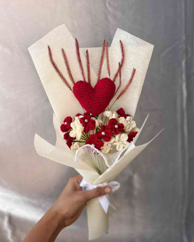 Elegant Crochet Wild Heart Bouquet | 6 x 3 x 12 inches