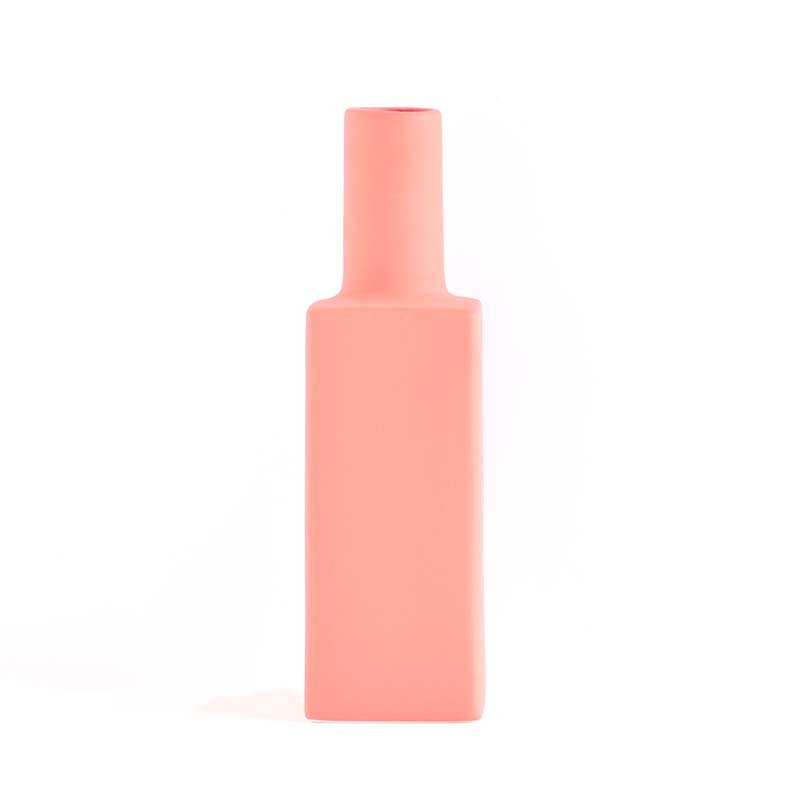 Square Bottle Vase Pink