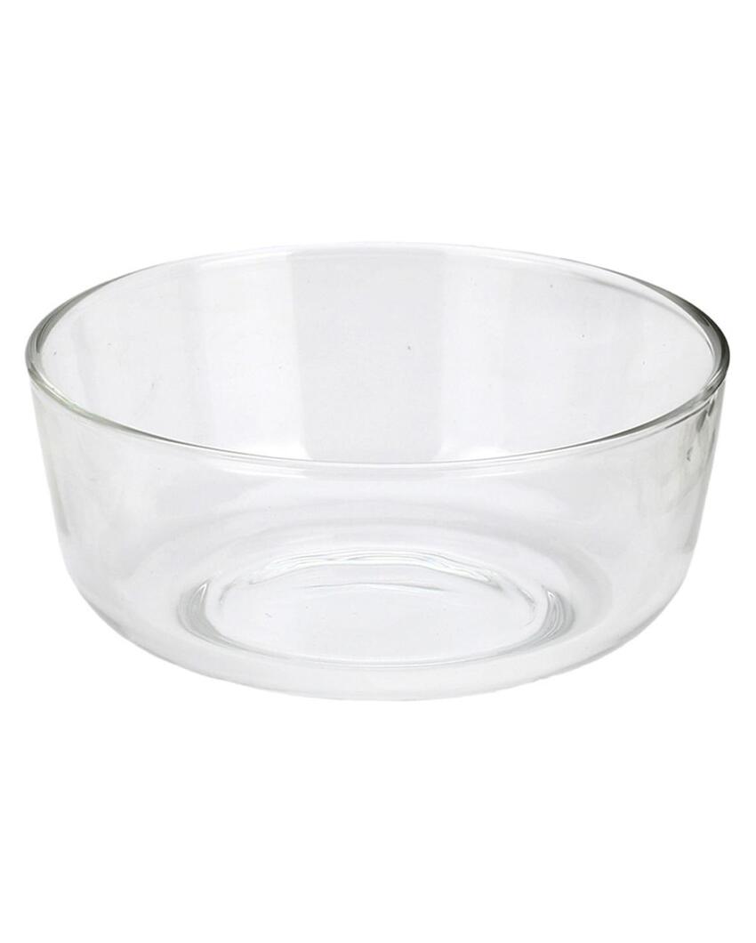 Modern Clear Glass Two Bowls with One Snack Plate Combo | Set of 3 | 700 ML