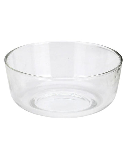 Modern Clear Glass Two Bowls with One Snack Plate Combo | Set of 3 | 700 ML