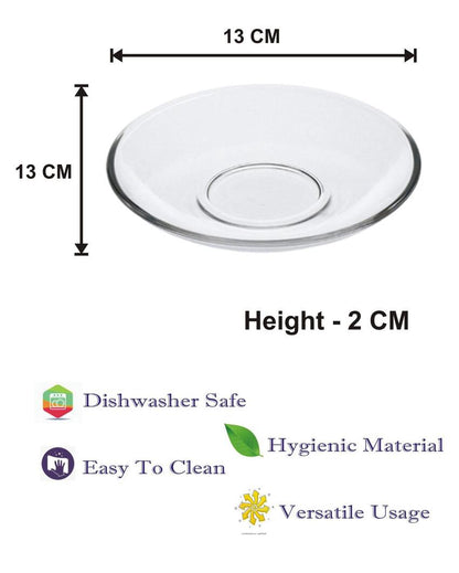 Modern Clear Glass Two Bowls with One Snack Plate Combo | Set of 3 | 700 ML