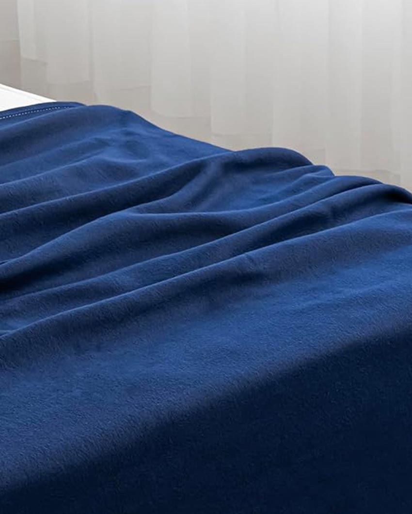 Classic Navy Blue Velvet Throw