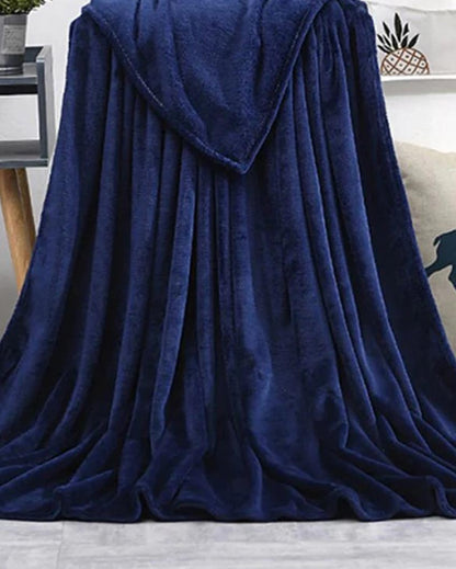 Classic Navy Blue Velvet Throw