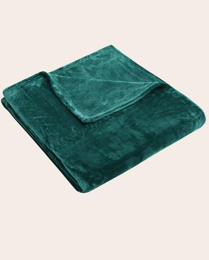 Serene Olive Green Velvet Throw