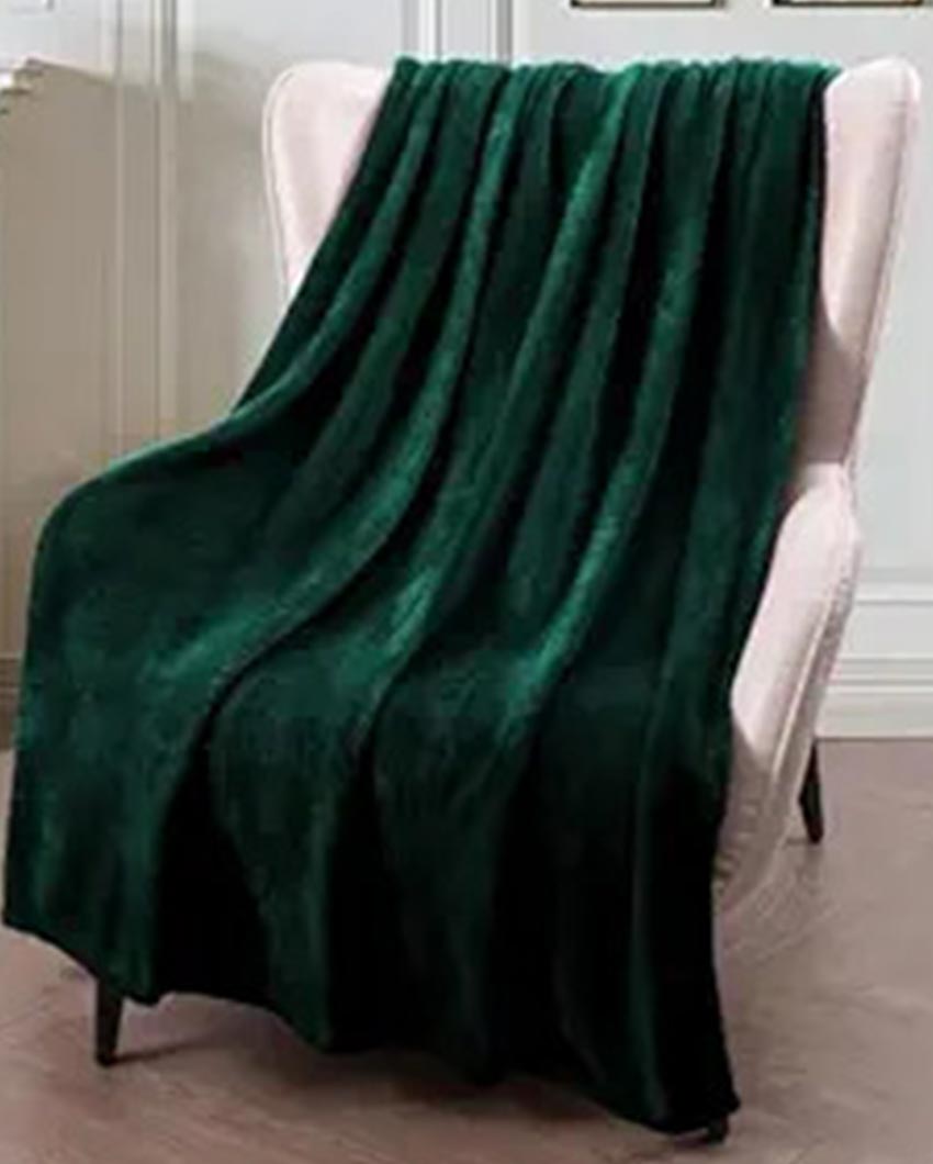 Serene Olive Green Velvet Throw