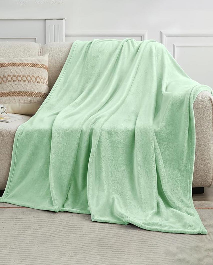 Elegant Sea Green Velvet Throw